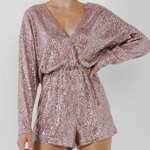 Endless Rose Blush Pink Sequin Romper